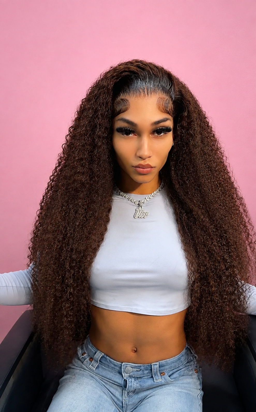 Brown Burmese Curly Wigs